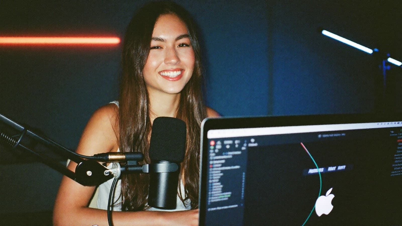 A creator going live from a home studio